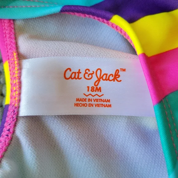 👶🏼 4/$10 🆕️ 12-18 Month Baby Girl Bathing Suit One Piece Sleeveless Rainbow - Picture 4 of 6